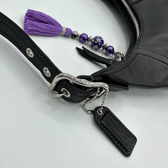 Vintage COACH Legacy Black Leather Hobo Shoulder/Handbag in EVC - Picture 10 of 16